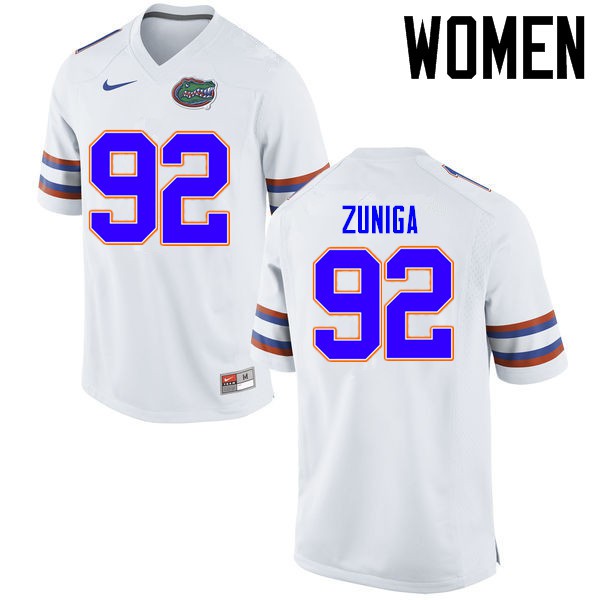 Florida Gators Women #92 Jabari Zuniga College Football Jersey White